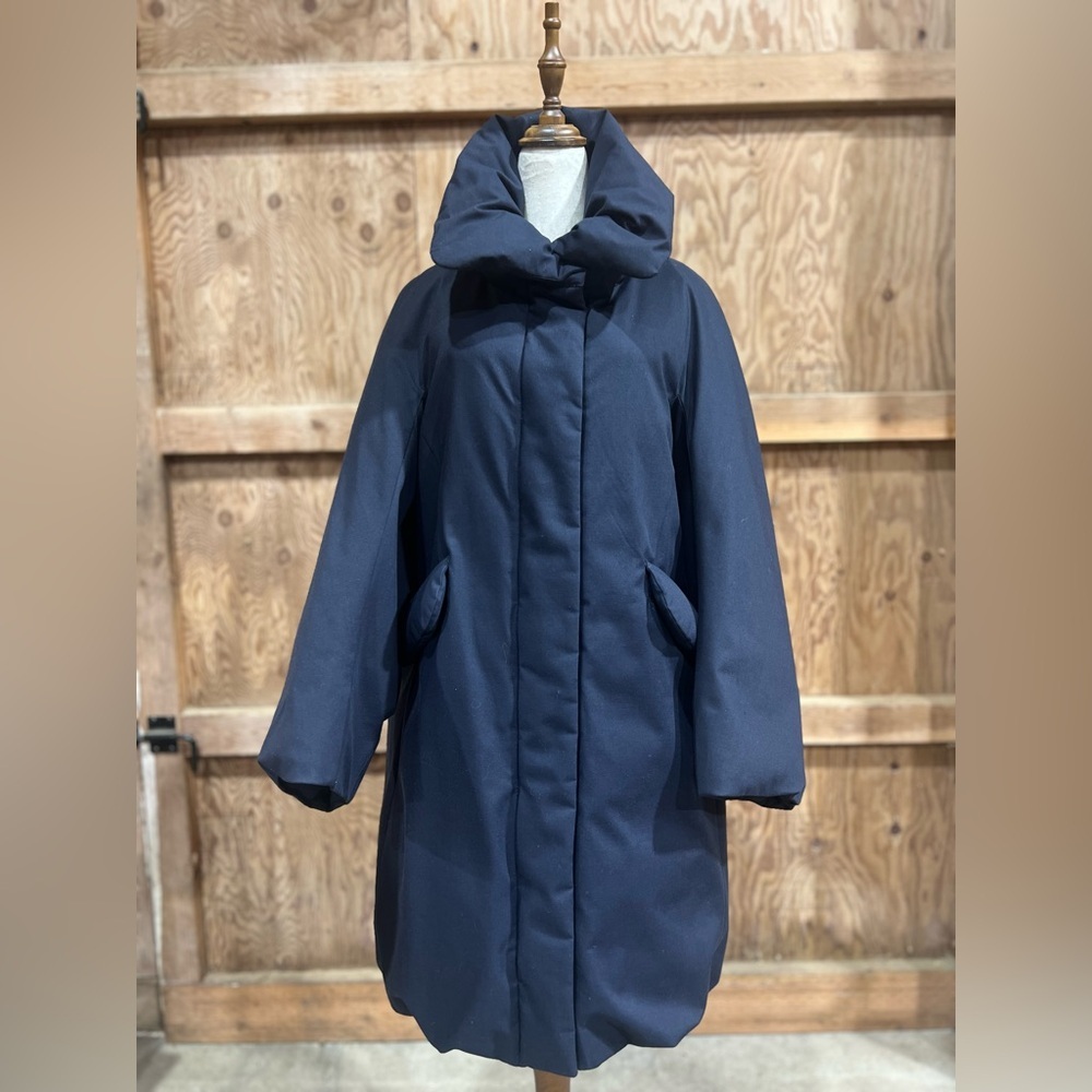 Jil Sander +J x Uniqlo Hybrid Down Wool Blend Jacket Coat High Neck Size Small - Picture 4 of 13